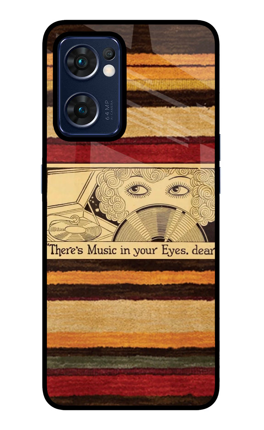 Vinyl Stripes Oppo Reno7 5G Back Cover, Glass case