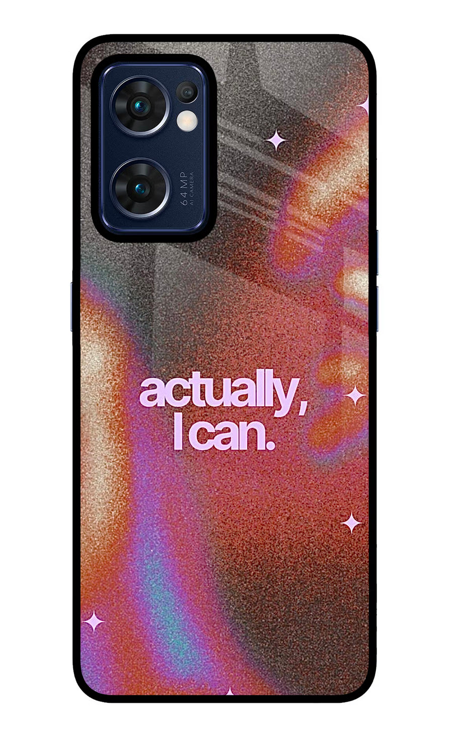 Pink Aura Oppo Reno7 5G Back Cover, Glass case