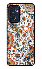 White Mayura Oppo Reno7 5G Glass Case