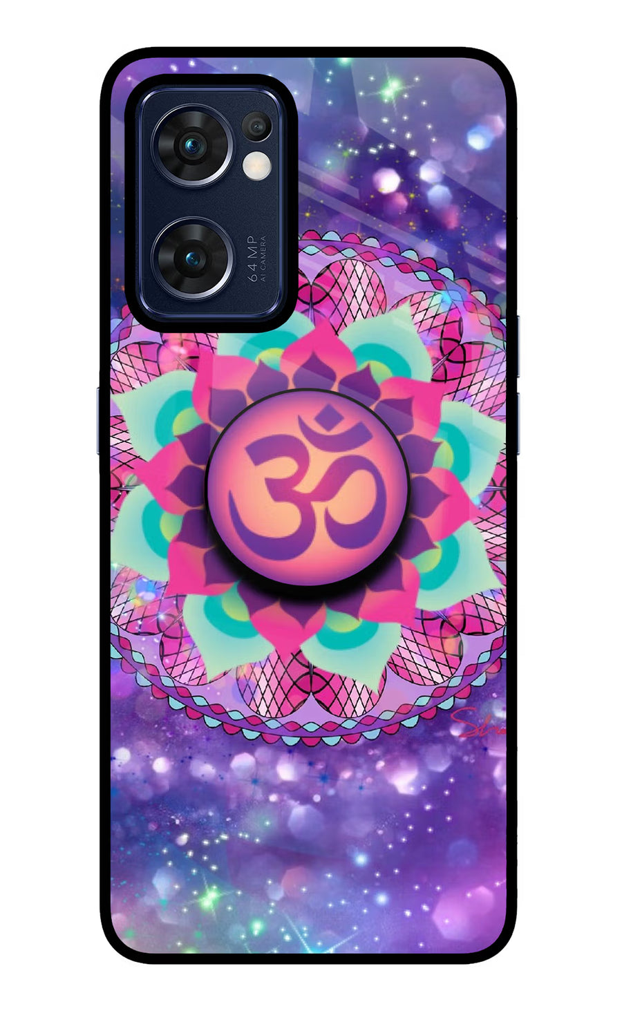 Om Purple Oppo Reno7 5G Pop Case, Glass case
