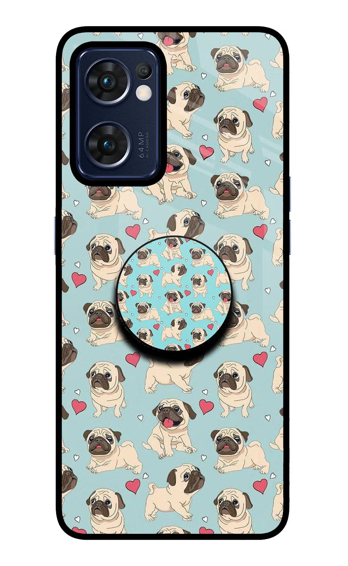 Pug Dog Oppo Reno7 5G Pop Case by Casekaro