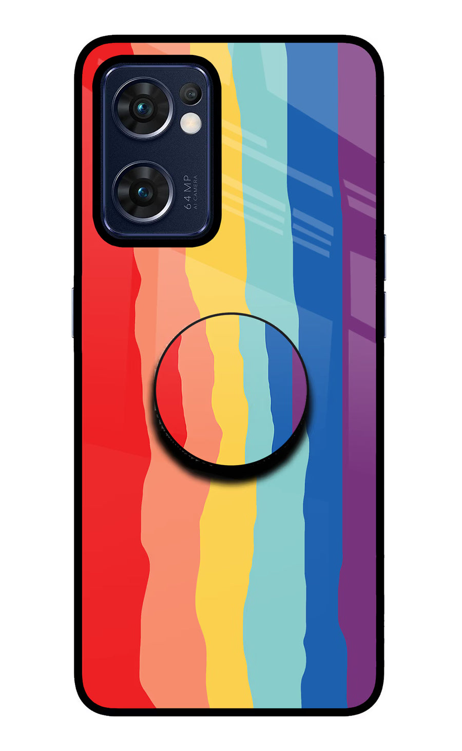 Rainbow Oppo Reno7 5G Pop Case, Glass case