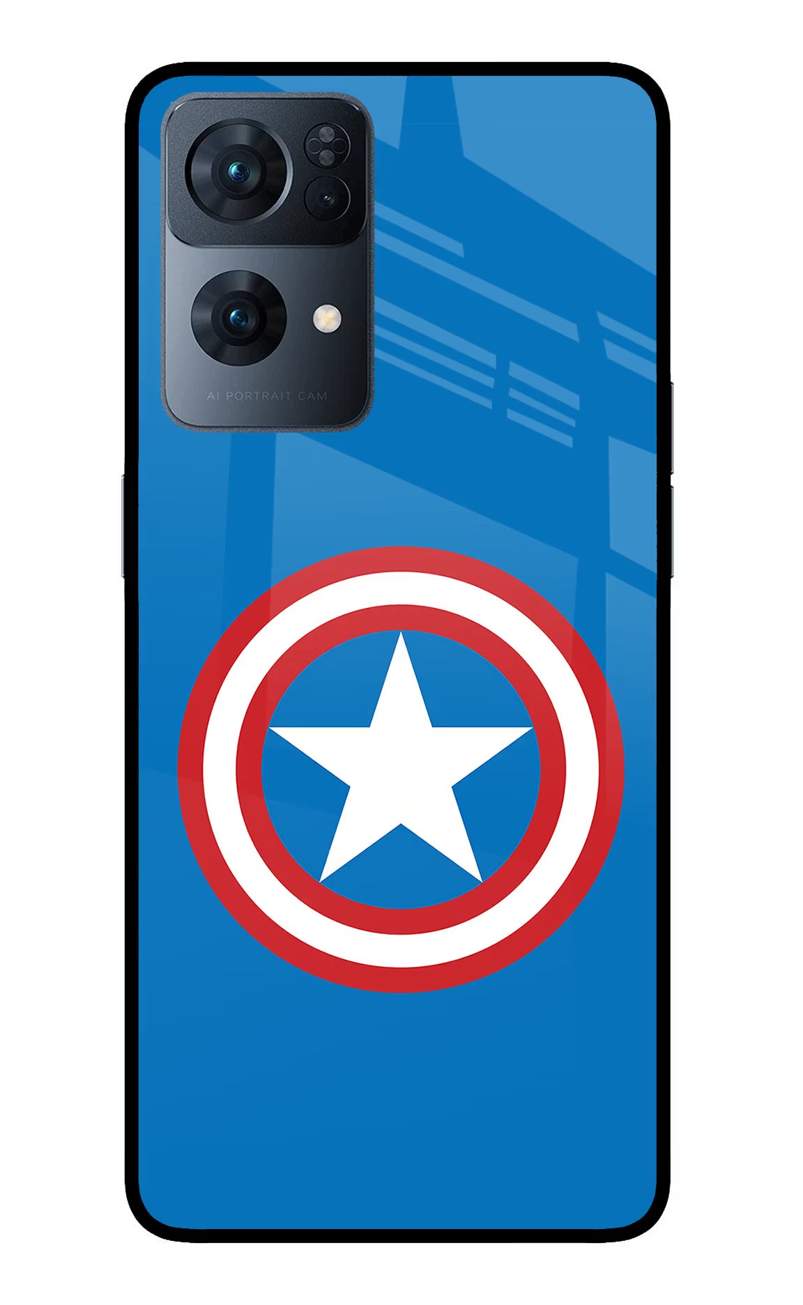 Captain America Logo Oppo Reno7 Pro 5G Glass Case