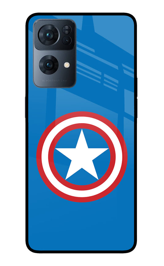 Captain America Logo Oppo Reno7 Pro 5G Glass Case