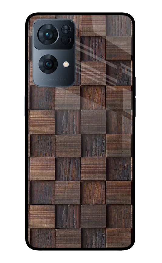 Wooden Cube Design Oppo Reno7 Pro 5G Glass Case