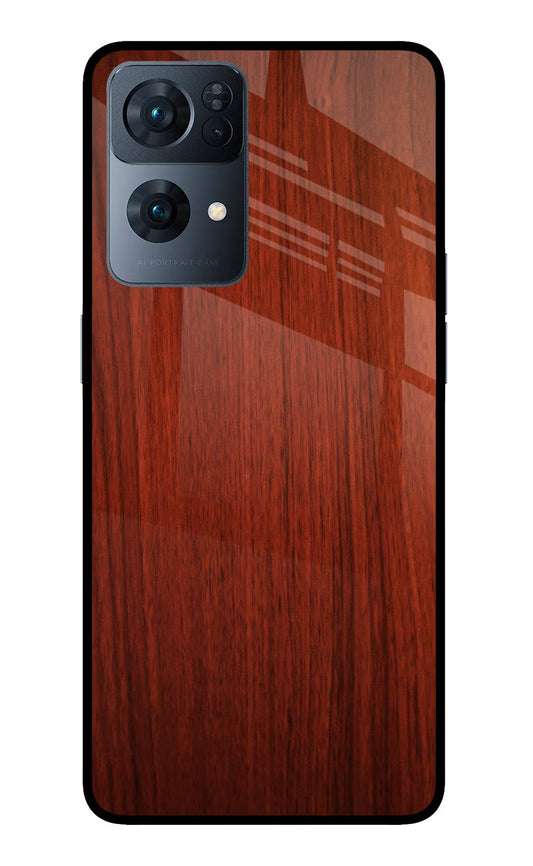 Wooden Plain Pattern Oppo Reno7 Pro 5G Glass Case