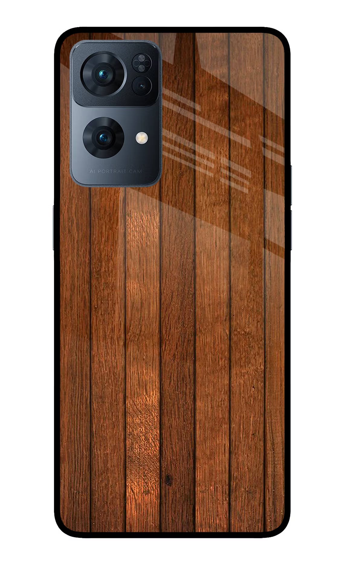Wooden Artwork Bands Oppo Reno7 Pro 5G Glass Case Back Cover by Casekaro
