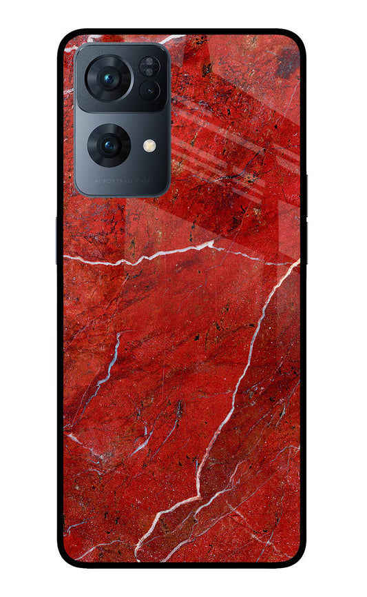 Red Marble Design Oppo Reno7 Pro 5G Glass Case