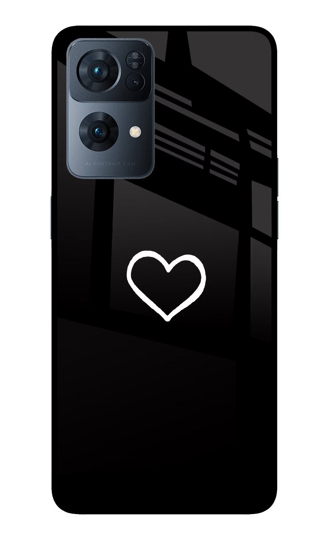 Heart Oppo Reno7 Pro 5G Glass Case Back Cover by Casekaro