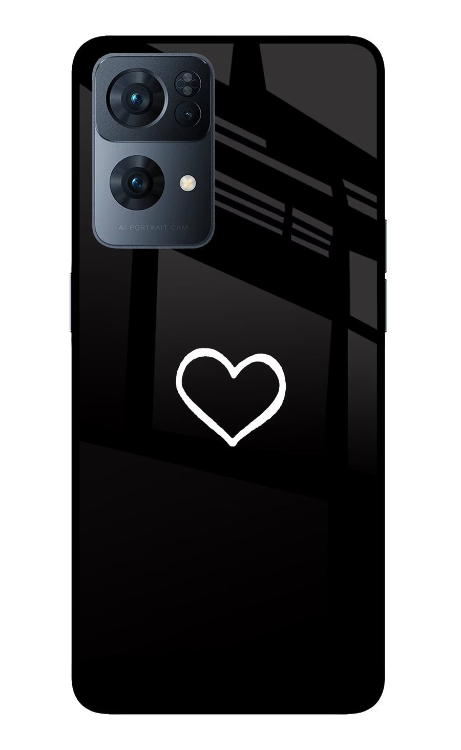 Heart Oppo Reno7 Pro 5G Back Cover, Glass case