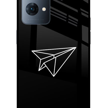 Paper Plane White Oppo Reno7 Pro 5G Glass Case Back Cover by Casekaro