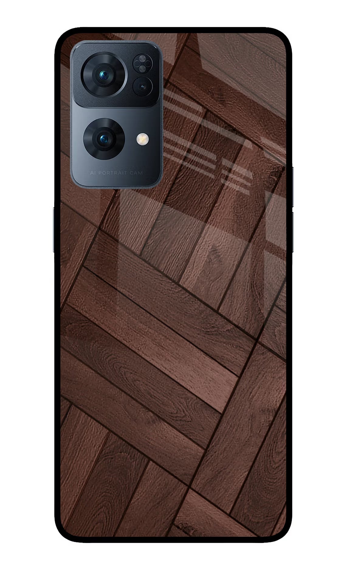 Wooden Texture Design Oppo Reno7 Pro 5G Glass Case Back Cover by Casekaro