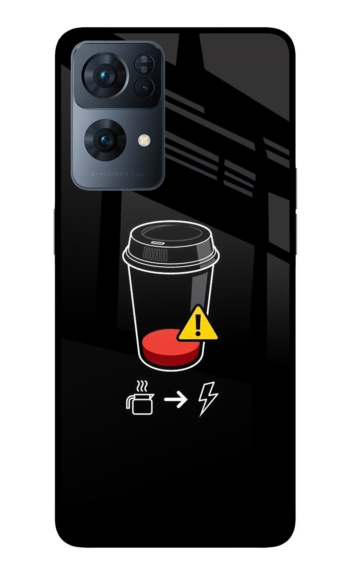 Coffee Oppo Reno7 Pro 5G Glass Case Back Cover by Casekaro