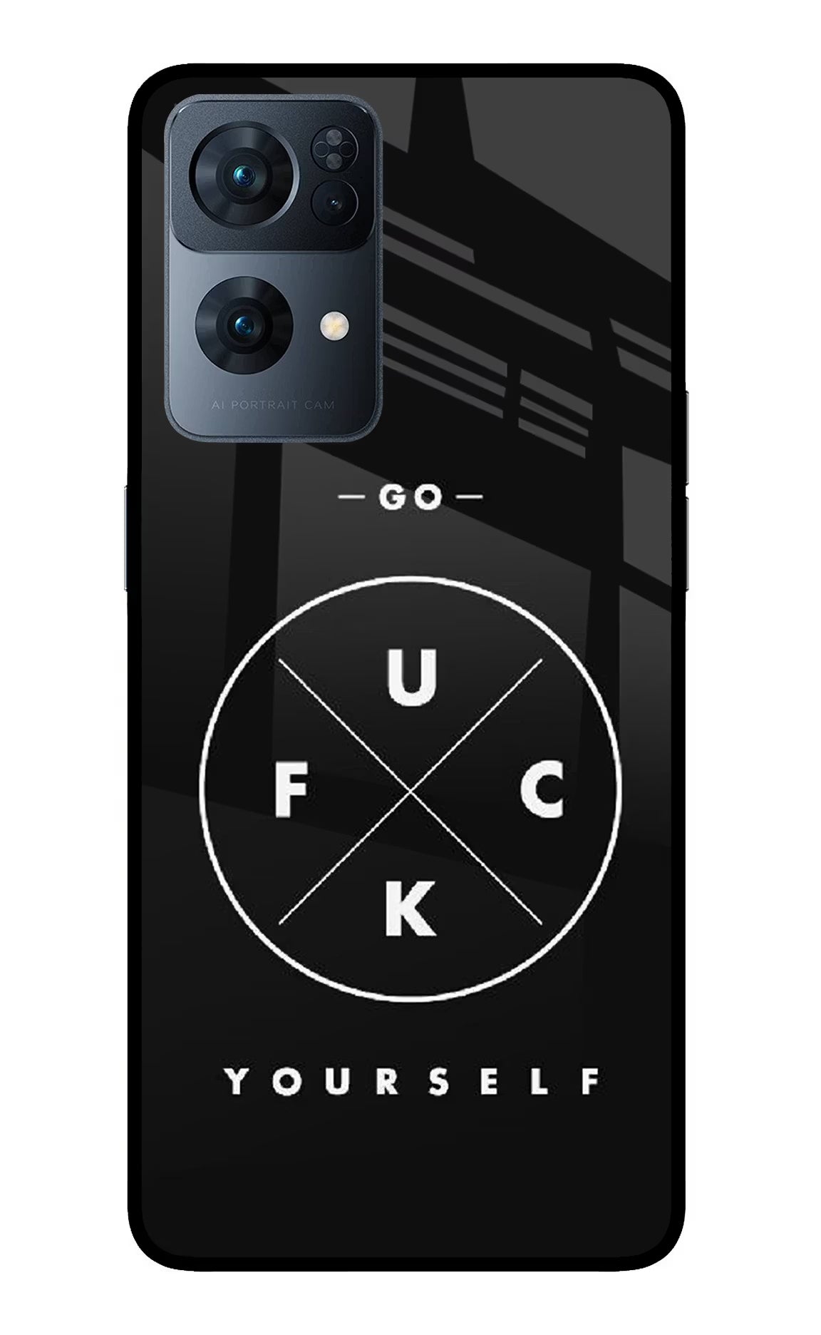 Go Fuck Yourself Oppo Reno7 Pro 5G Glass Case Back Cover by Casekaro