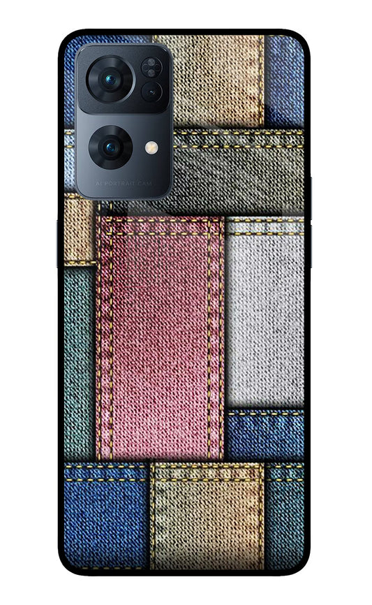 Multicolor Jeans Oppo Reno7 Pro 5G Glass Case