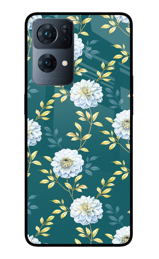 Flowers Oppo Reno7 Pro 5G Glass Case