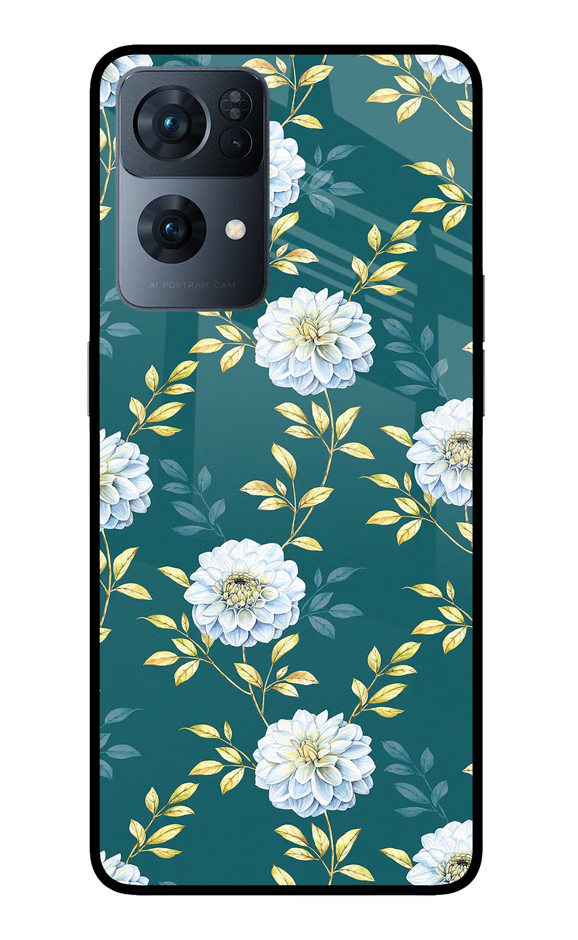 Flowers Oppo Reno7 Pro 5G Glass Case Back Cover by Casekaro