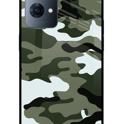 Camouflage Oppo Reno7 Pro 5G Glass Case Back Cover by Casekaro
