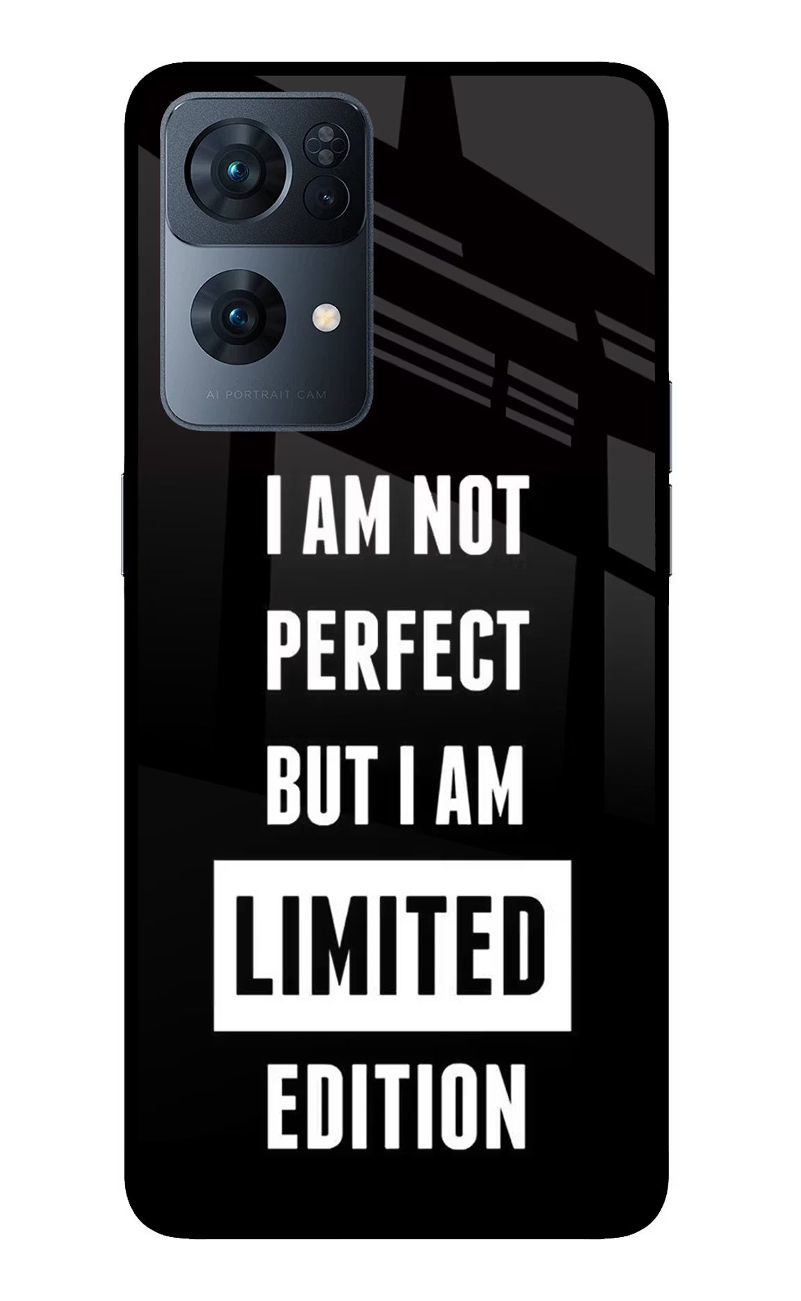 I Am Not Perfect But I Am Limited Edition Oppo Reno7 Pro 5G Glass Case Back Cover by Casekaro