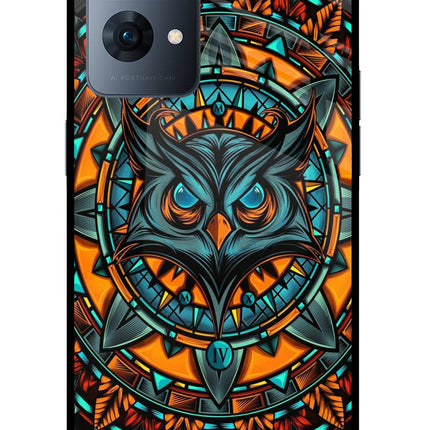 Angry Owl Art Oppo Reno7 Pro 5G Glass Case Back Cover by Casekaro