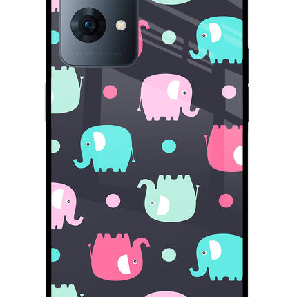 Elephants Oppo Reno7 Pro 5G Glass Case Back Cover by Casekaro