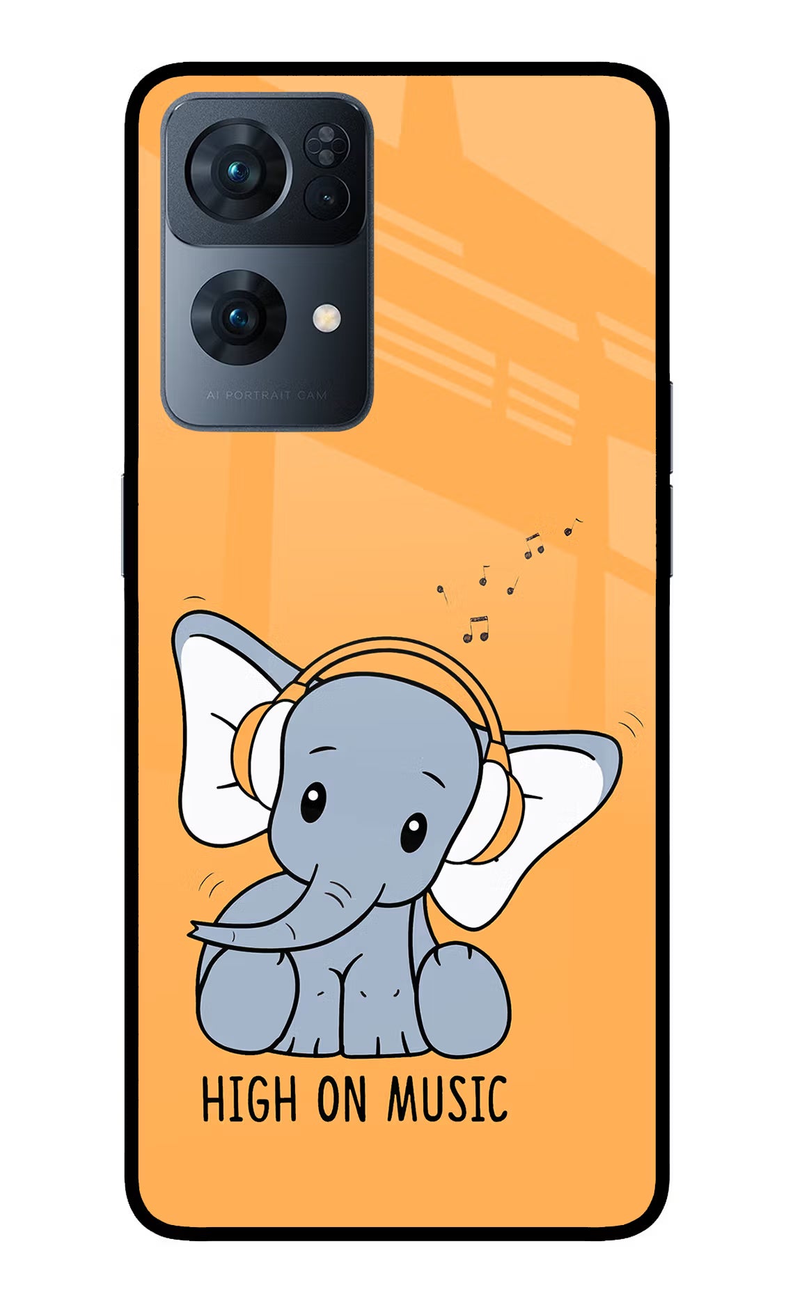 High On Music Oppo Reno7 Pro 5G Glass Case Back Cover by Casekaro