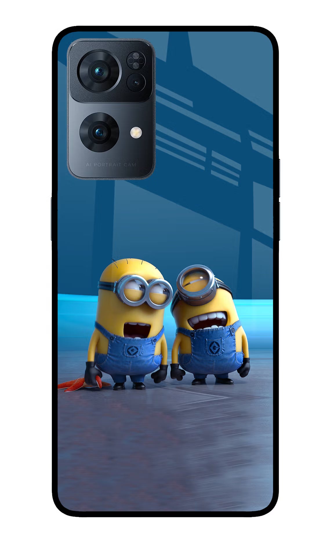 Minion Laughing Oppo Reno7 Pro 5G Glass Case Back Cover by Casekaro