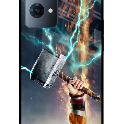 Thor Hammer Mjolnir Oppo Reno7 Pro 5G Glass Case Back Cover by Casekaro