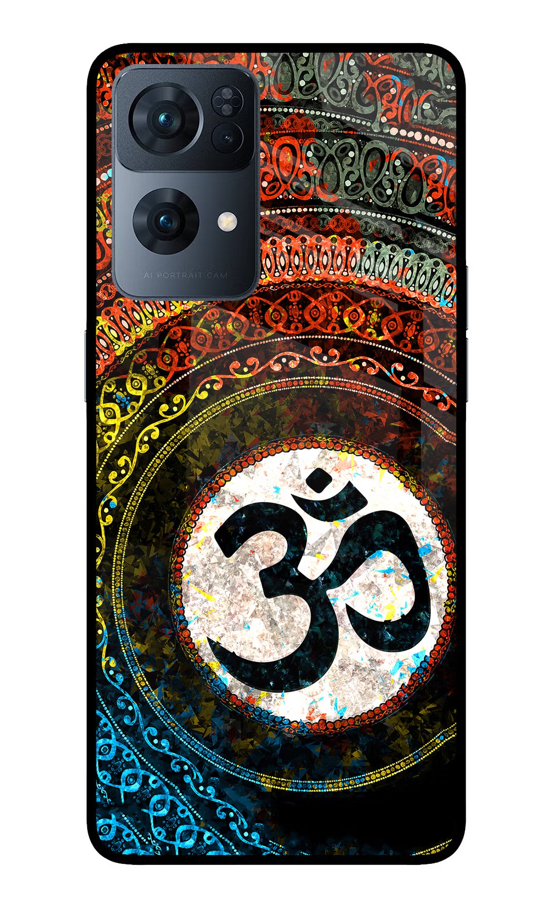 Om Cultural Oppo Reno7 Pro 5G Glass Case Back Cover by Casekaro