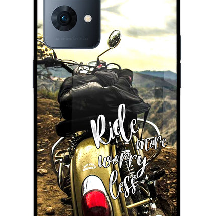 Ride More Worry Less Oppo Reno7 Pro 5G Glass Case Back Cover by Casekaro