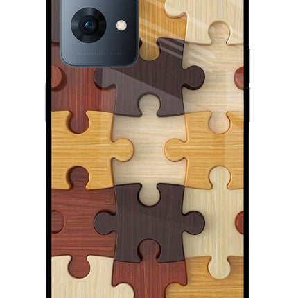 Wooden Puzzle Oppo Reno7 Pro 5G Glass Case Back Cover by Casekaro