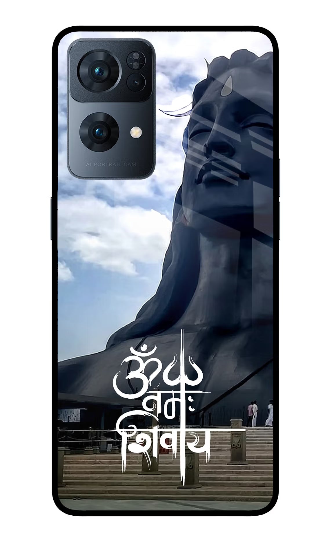 Om Namah Shivay Oppo Reno7 Pro 5G Glass Case Back Cover by Casekaro