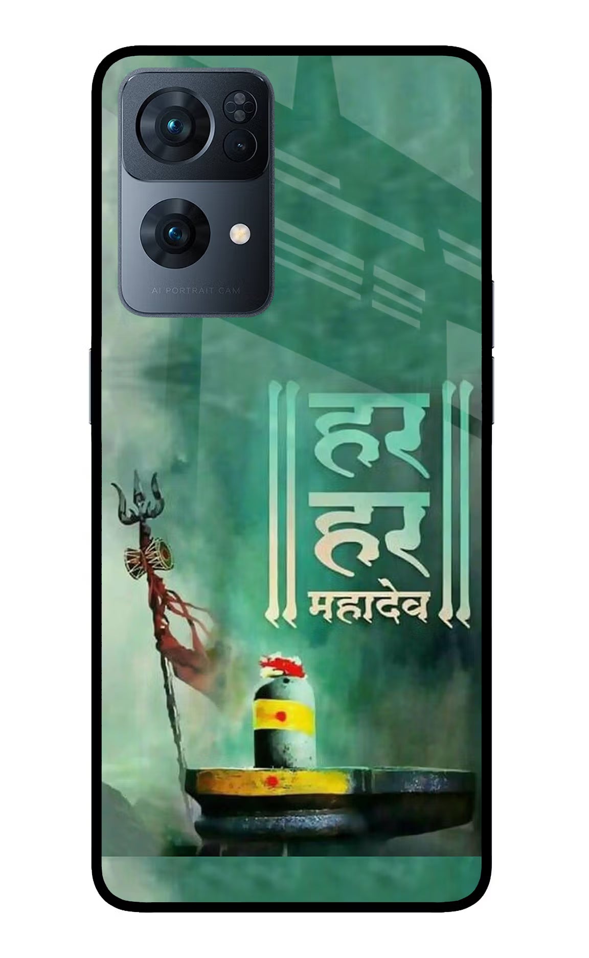 Har Har Mahadev Shivling Oppo Reno7 Pro 5G Glass Case Back Cover by Casekaro