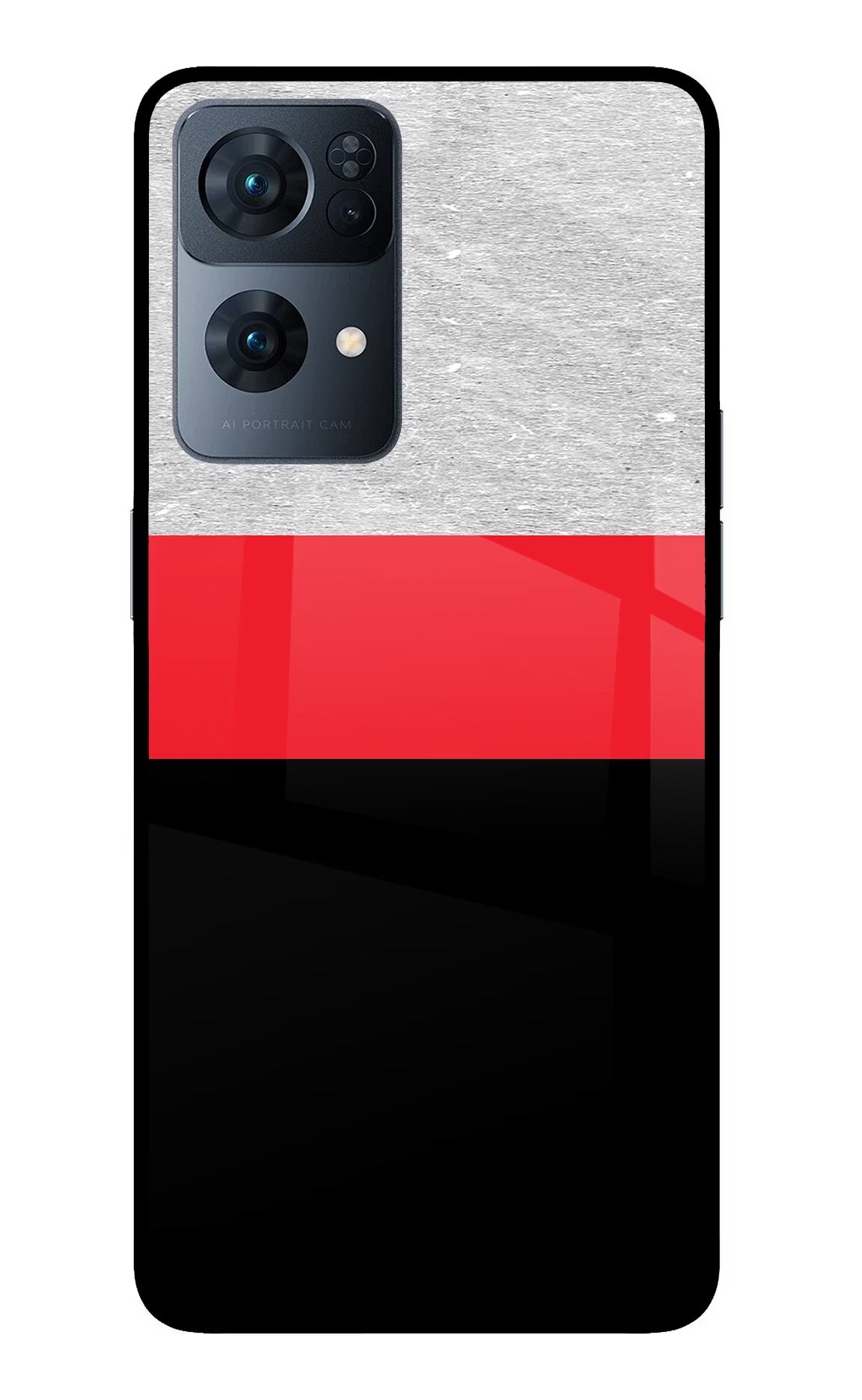 Tri Color Pattern Oppo Reno7 Pro 5G Glass Case