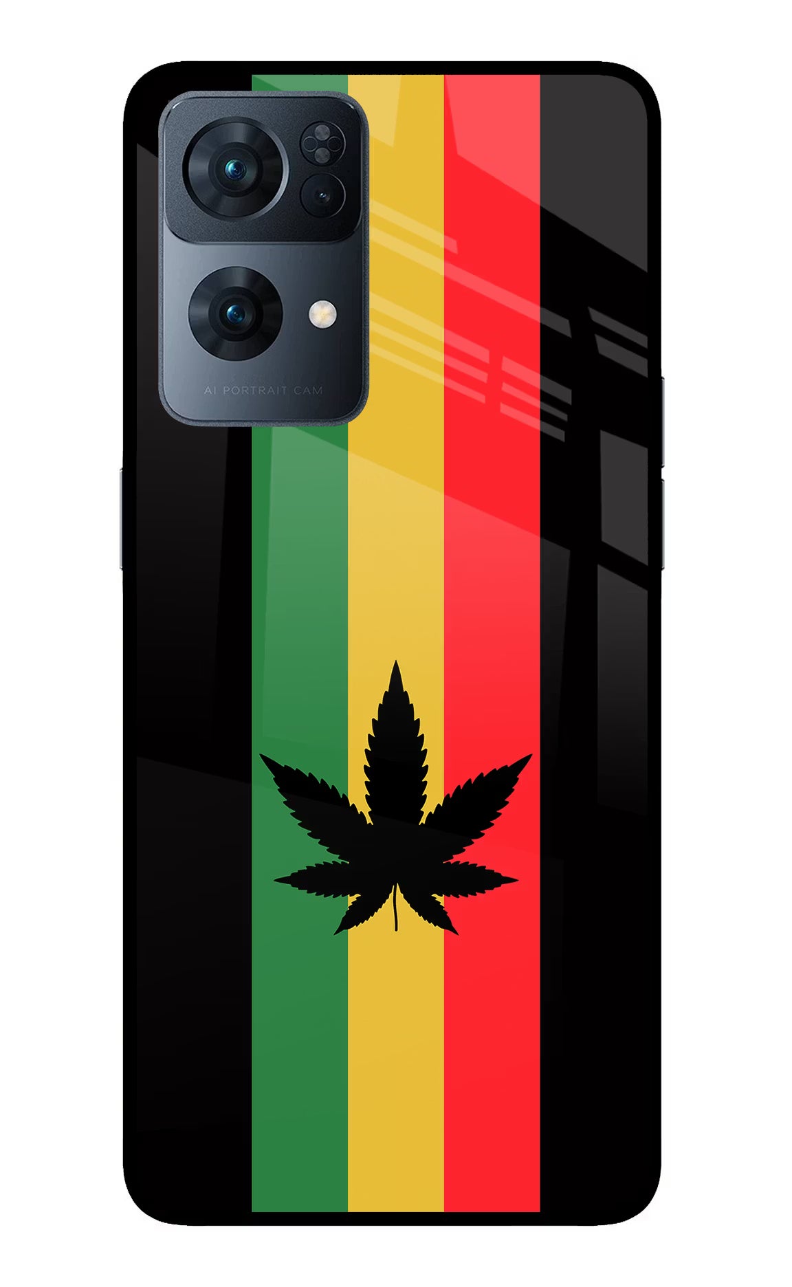 Weed Flag Oppo Reno7 Pro 5G Glass Case Back Cover by Casekaro