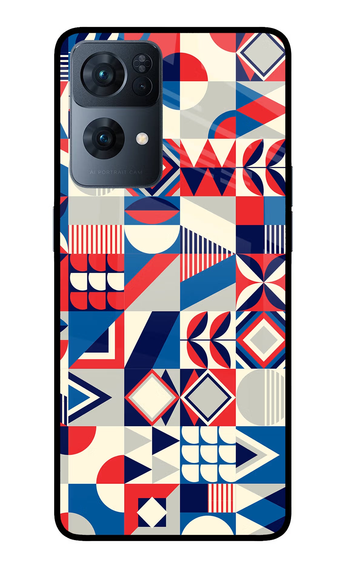 Colorful Pattern Oppo Reno7 Pro 5G Glass Case Back Cover by Casekaro