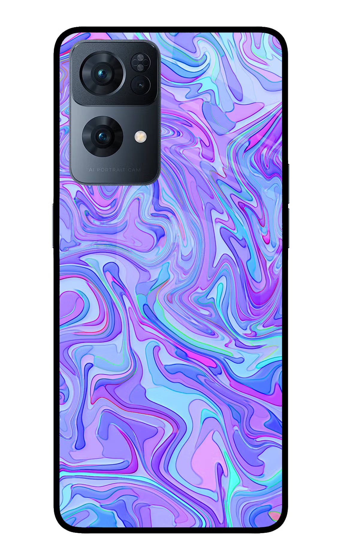 Glitter Oppo Reno7 Pro 5G Glass Case Back Cover by Casekaro