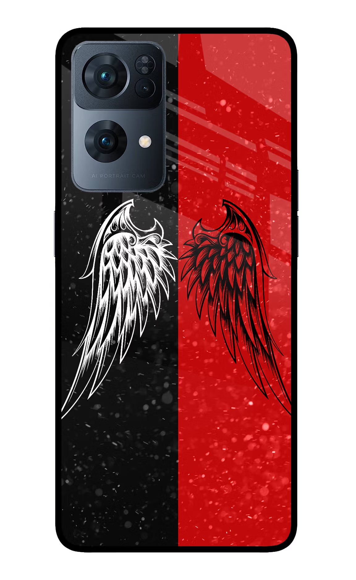 Wings Oppo Reno7 Pro 5G Glass Case Back Cover by Casekaro