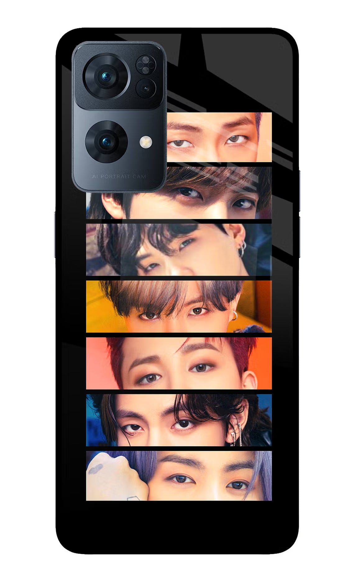 BTS Eyes Oppo Reno7 Pro 5G Glass Case Back Cover by Casekaro