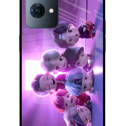 BTS Chibi Oppo Reno7 Pro 5G Glass Case