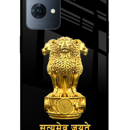 Satyamev Jayate Golden Oppo Reno7 Pro 5G Glass Case
