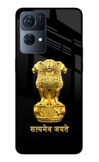 Satyamev Jayate Golden Oppo Reno7 Pro 5G Glass Case