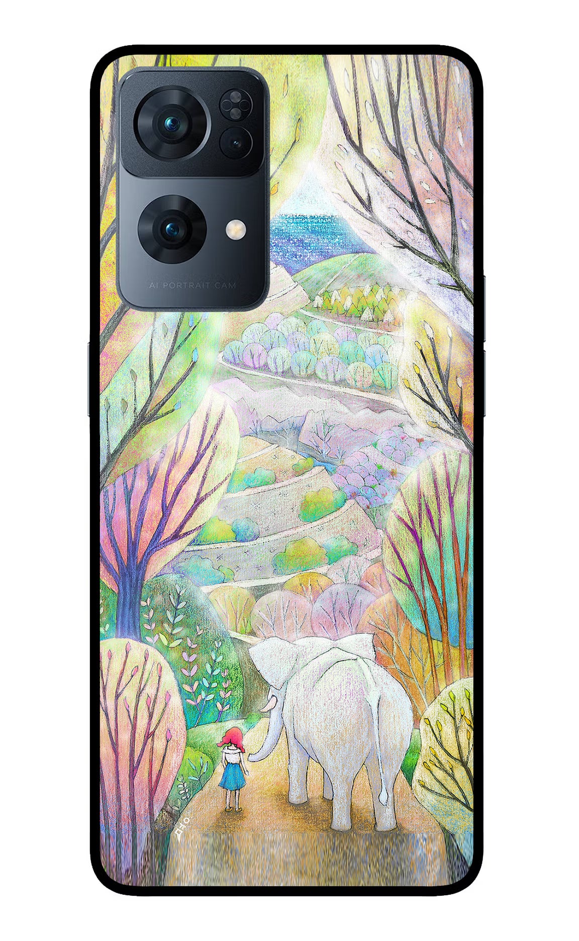 Nature Painting Oppo Reno7 Pro 5G Glass Case Back Cover by Casekaro