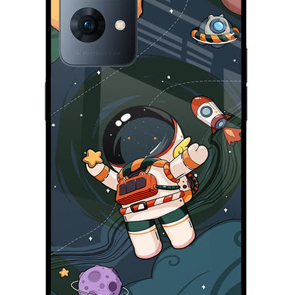 Cartoon Astronaut Oppo Reno7 Pro 5G Glass Case