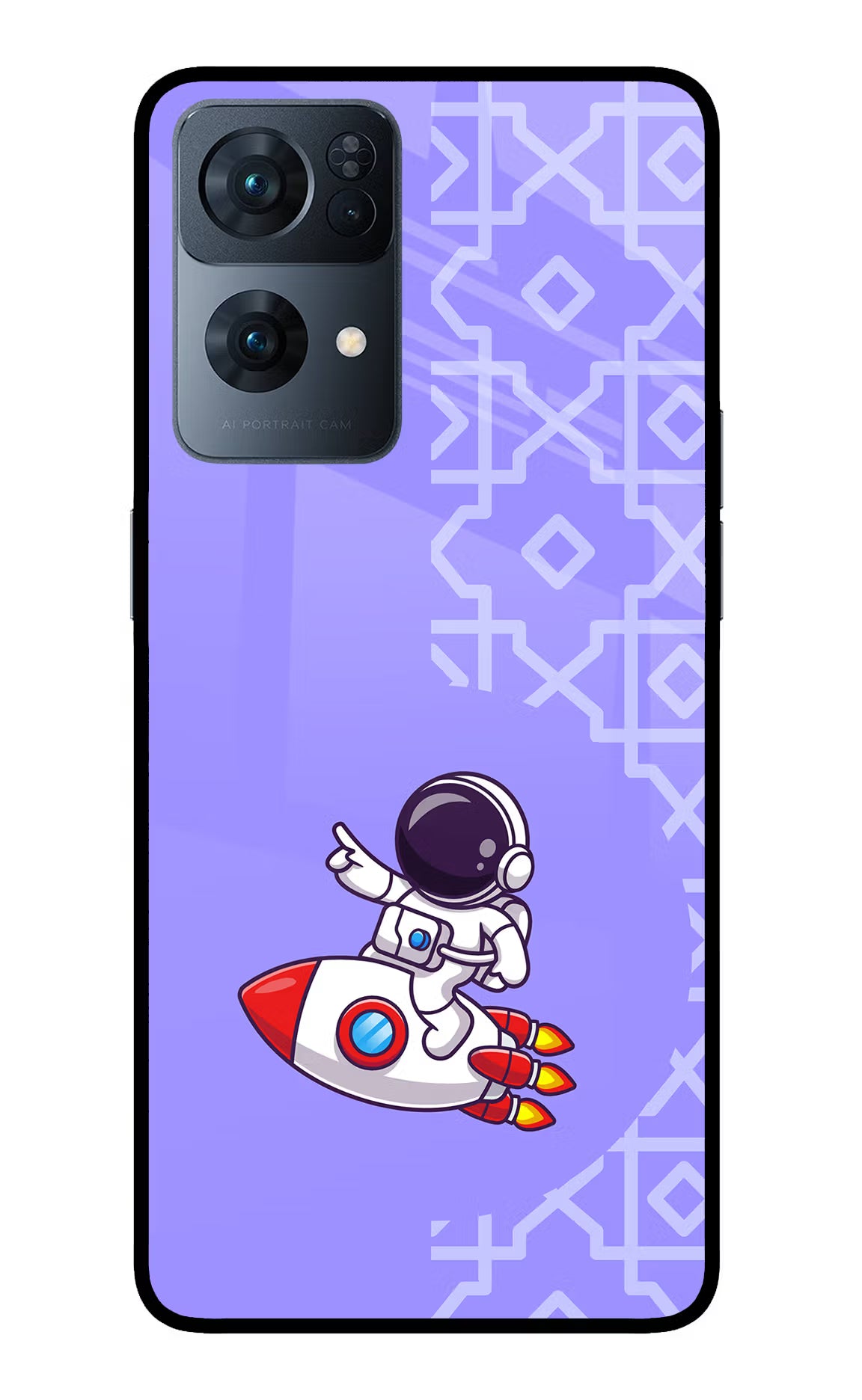 Cute Astronaut Oppo Reno7 Pro 5G Glass Case Back Cover by Casekaro
