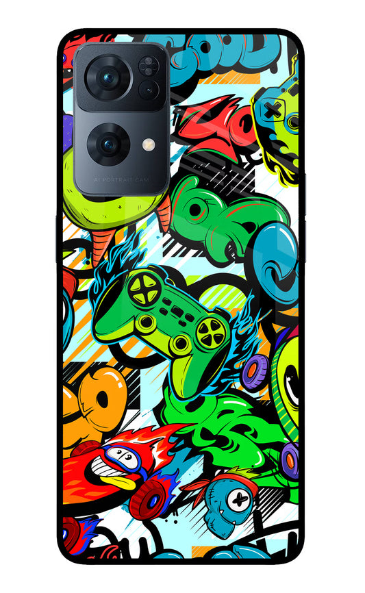 Game Doodle Oppo Reno7 Pro 5G Glass Case