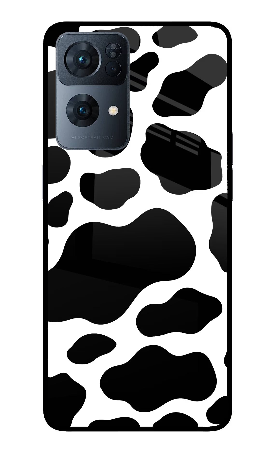 Cow Spots Oppo Reno7 Pro 5G Glass Case Back Cover by Casekaro