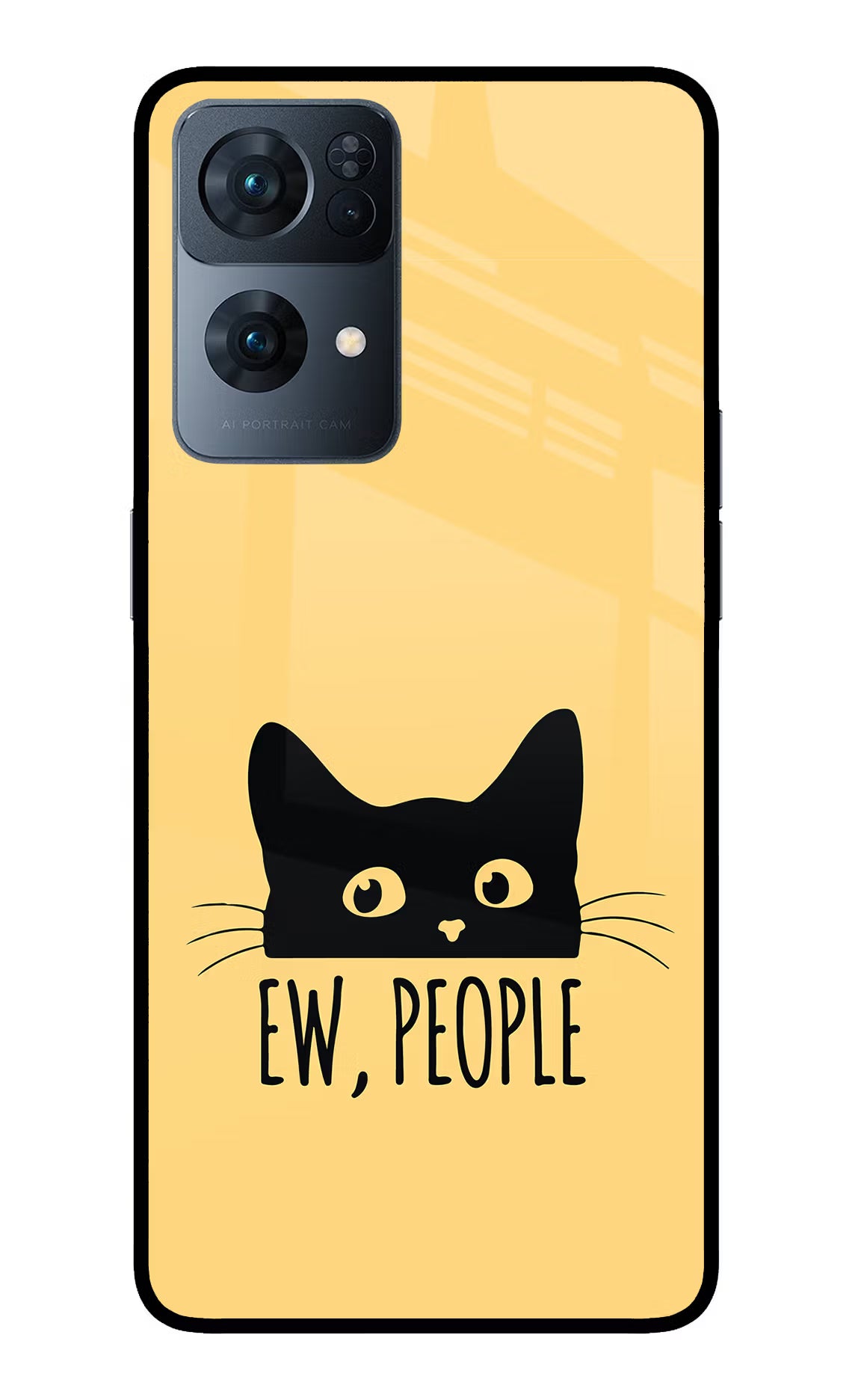 Ew People Catitude Oppo Reno7 Pro 5G Glass Case Back Cover by Casekaro