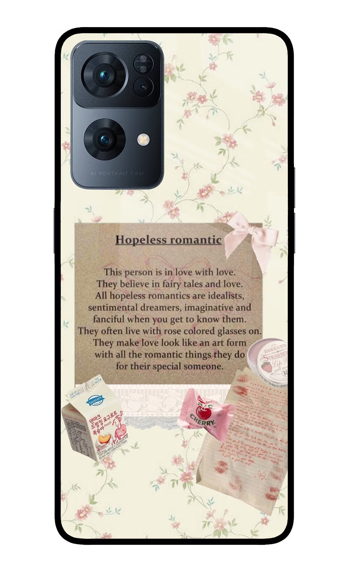Hopeless Romantic Oppo Reno7 Pro 5G Glass Case Back Cover by Casekaro