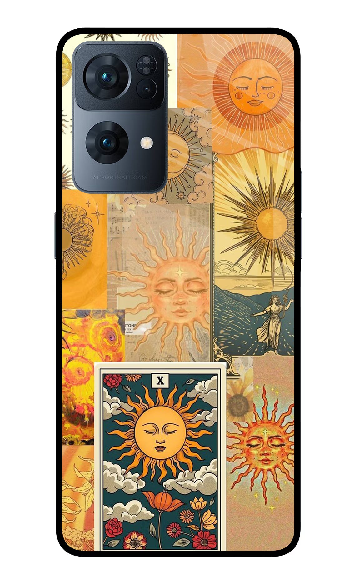 Sun Oppo Reno7 Pro 5G Glass Case Back Cover by Casekaro